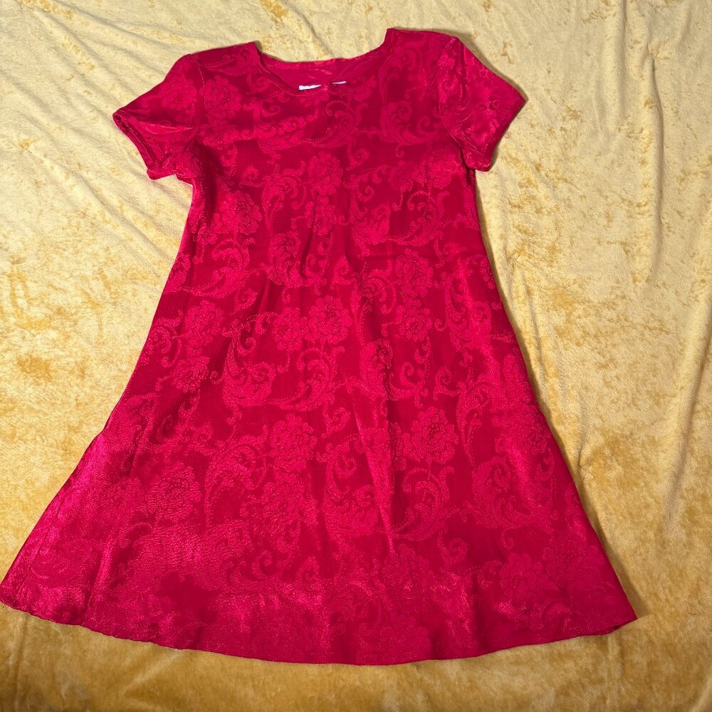 Vintage Jessica Howard Womens Red Midi Dress Paisley Made in USA